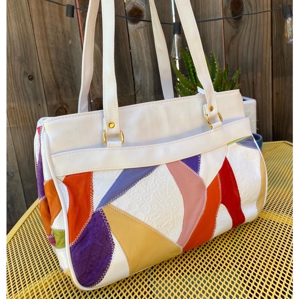 Vintage 80’s leather patchwork purse